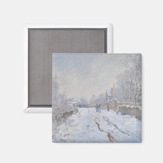 Snow at Argenteuil (by Claude Monet) マグネット (正面/裏面)