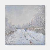 Snow at Argenteuil (by Claude Monet) マグネット (正面)