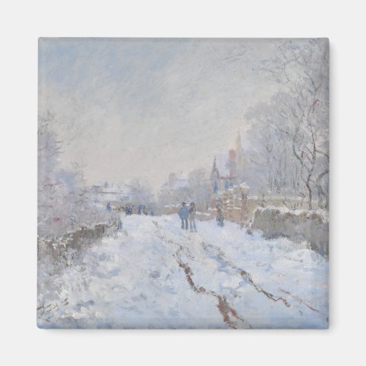 Snow at Argenteuil (by Claude Monet) マグネット (正面)