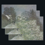 Snow at Argenteuil by Claude Monet ラッピングペーパーシート<br><div class="desc">Claude MonetによるArgenteuil II (1874)での雪は、ヴィンテージの印象派の素晴らし美術風景絵画である。フランスのアルゼンテウイルで木々や家が背景の雪のシーンが見られる冬の日。アーティストについて：クロード・モネ(1840-1926)は印象派の運動の創始者であフランスのり絵画、その絵画の大部分は「空中に浮かぶ」（野外に浮かぶ）スタイル印象派の風景である。</div>