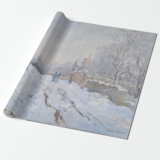 Snow at Argenteuil (by Claude Monet) ラッピングペーパー (アンロールド)