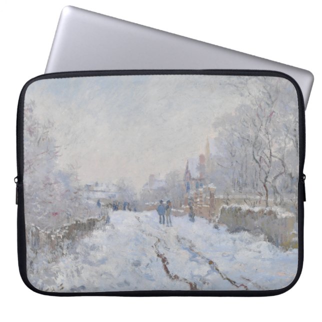 Snow at Argenteuil (by Claude Monet) ラップトップスリーブ (正面)