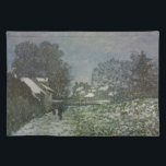 Snow at Argenteuil by Claude Monet ランチョンマット<br><div class="desc">Claude MonetによるArgenteuil II (1874)での雪は、ヴィンテージの印象派の素晴らし美術風景絵画である。フランスのアルゼンテウイルで木々や家が背景の雪のシーンが見られる冬の日。アーティストについて：クロード・モネ(1840-1926)は印象派の運動の創始者であフランスのり絵画、その絵画の大部分は「空中に浮かぶ」（野外に浮かぶ）スタイル印象派の風景である。</div>