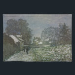 Snow at Argenteuil by Claude Monet ランチョンマット<br><div class="desc">Claude MonetによるArgenteuil II (1874)での雪は、ヴィンテージの印象派の素晴らし美術風景絵画である。フランスのアルゼンテウイルで木々や家が背景の雪のシーンが見られる冬の日。アーティストについて：クロード・モネ(1840-1926)は印象派の運動の創始者であフランスのり絵画、その絵画の大部分は「空中に浮かぶ」（野外に浮かぶ）スタイル印象派の風景である。</div>