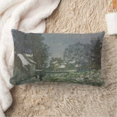 Snow at Argenteuil by Claude Monet ランバークッション (ブランケット)