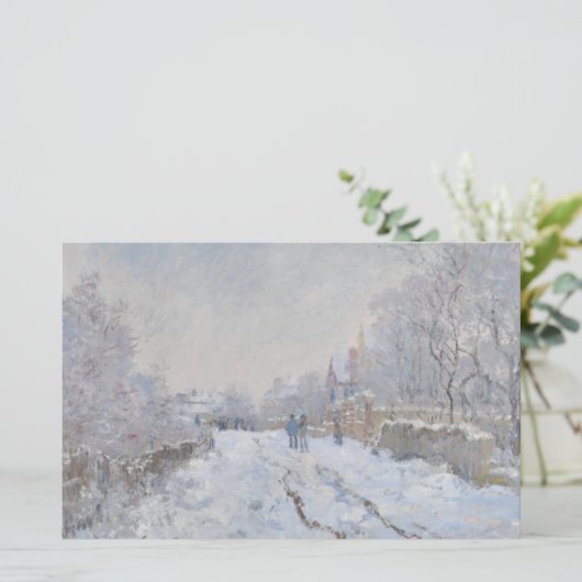 Snow at Argenteuil (by Claude Monet) 便箋 (スタンド正面)