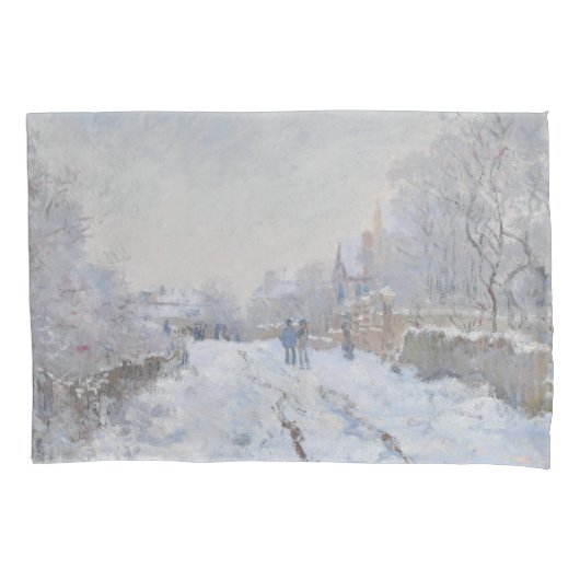 Snow at Argenteuil (by Claude Monet) 枕カバー (正面)
