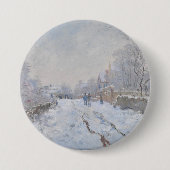 Snow at Argenteuil (by Claude Monet) 缶バッジ (正面)