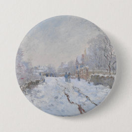Snow at Argenteuil (by Claude Monet) 缶バッジ