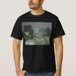 Snow at Argenteuil by Claude Monet Tシャツ<br><div class="desc">Claude MonetによるArgenteuil II (1874)での雪は、ヴィンテージの印象派の素晴らし美術風景絵画である。フランスのアルゼンテウイルで木々や家が背景の雪のシーンが見られる冬の日。アーティストについて：クロード・モネ(1840-1926)は印象派の運動の創始者であフランスのり絵画、その絵画の大部分は「空中に浮かぶ」（野外に浮かぶ）スタイル印象派の風景である。</div>