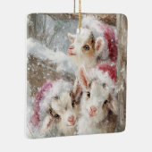 Snow Babies Christmas Goats 10 - あなたの写真 セラミックオーナメント (右)