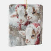 Snow Babies Christmas Goats 11 - あなたの写真 セラミックオーナメント (右)