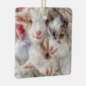 Snow Babies Christmas Goats 12 - あなたの写真 セラミックオーナメント (右)