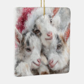 Snow Babies Christmas Goats 1 - あなたの写真 セラミックオーナメント (右)