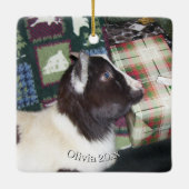 Snow Babies Christmas Goats 2 - あなたの写真 セラミックオーナメント (裏面)