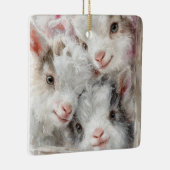 Snow Babies Christmas Goats 3 - あなたの写真 セラミックオーナメント (右)