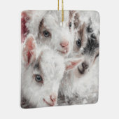 Snow Babies Christmas Goats 4 - あなたの写真 セラミックオーナメント (右)