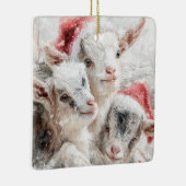 Snow Babies Christmas Goats 5 - あなたの写真 セラミックオーナメント (右)