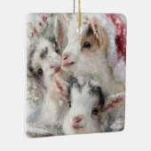 Snow Babies Christmas Goats 6 - YOUR PHOTO セラミックオーナメント (右)