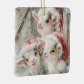 Snow Babies Christmas Goats 8 - あなたの写真 セラミックオーナメント (右)