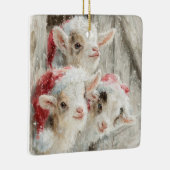 Snow Babies Christmas Goats 9 - あなたの写真 セラミックオーナメント (右)