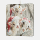 Snow Babies Christmas Goats 9 - あなたの写真 セラミックオーナメント (左)