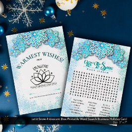 Snow-Blue Printable Business Word検索 シーズンカード
