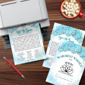 Snow-Blue Printable Business Word検索 シーズンカード