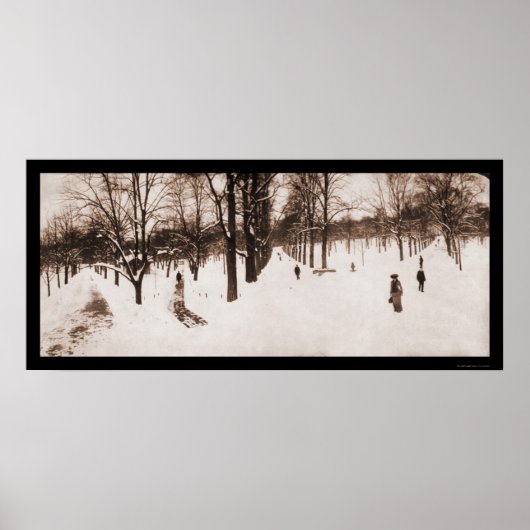 Snow Boston Common、MA写真1904 ポスター (正面)