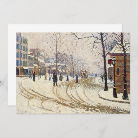 Snow, Boulevard de Clichy, Paris by Paul Signac (正面/裏面)