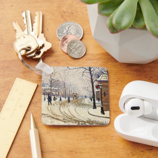 Snow, Boulevard de Clichy, Paris by Paul Signac キーホルダー (デスク)