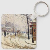 Snow, Boulevard de Clichy, Paris by Paul Signac キーホルダー (裏面)