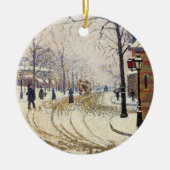 Snow, Boulevard de Clichy, Paris by Paul Signac セラミックオーナメント (正面)