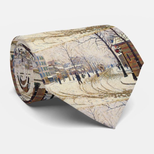 Snow, Boulevard de Clichy, Paris by Paul Signac ネクタイ (ロール)