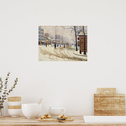 Snow, Boulevard de Clichy, Paris by Paul Signac ポスター (キッチン)