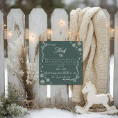 Snow Bow green baby Labor  Delivery NICU Hospital  サンキューカード