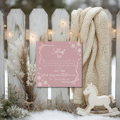 Snow Bow pink baby Labor  Delivery NICU Hospital  サンキューカード