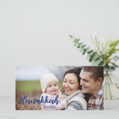 Snow Bubbles Happy Hanukkahフォトカード シーズンカード (スタンド正面)