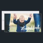 Snow Bubbles Happy Hanukkahフォトカード シーズンカード<br><div class="desc">可愛いスタイリッシュと雪の泡ハッピーハヌッカフォトカードは、このホリデーシーズンを送るあなたのカードに最適である。対応するアクセサリを搭載。</div>