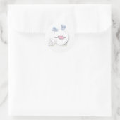 Snow Bunnies Easter Photo Frame ラウンドシール (バッグ)