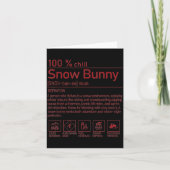 Snow Bunny Definition Funny Trendy Winter Skiing C カード (正面)