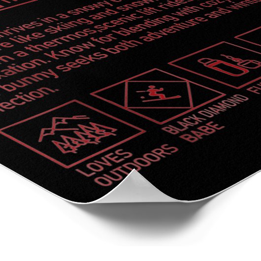 Snow Bunny Definition Funny Trendy Winter Skiing C ポスター (角)