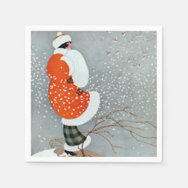 Snow Buntings - Will Hammell  スタンダードカクテルナプキン