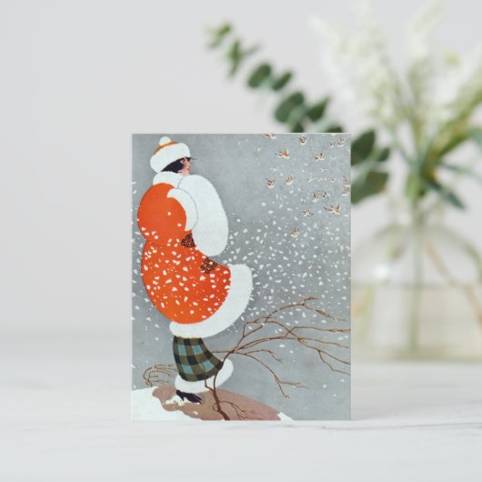 Snow Buntings - Will Hammell ポストカード (スタンド正面)