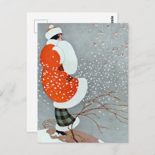 Snow Buntings - Will Hammell  ポストカード (正面/裏面)