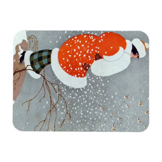 Snow Buntings - Will Hammell マグネット (横)