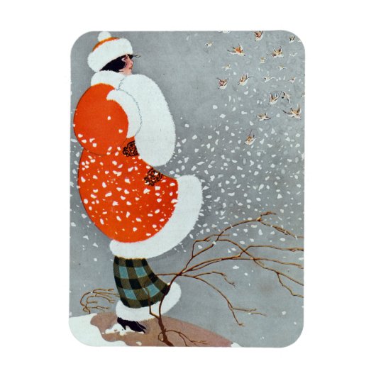 Snow Buntings - Will Hammell マグネット (縦)