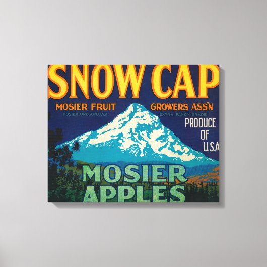 Snow Cap Apple Crate LabelMosier、または キャンバスプリント (正面)