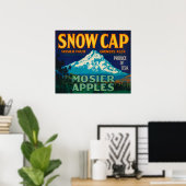 Snow Cap Apple Crate LabelMosier、または ポスター (ホームオフィス)