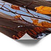 Snow-Capped Fence for Cozy Home Decor & Gift ❄️🐦 ポスター (角)